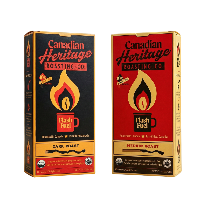 Flash Fuel Matchbox Bundle | 2 Organic Instant Coffee Packs | Free Shipping Included