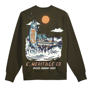 C Heritage Co. gone. Fishing Camp Crewneck Sweater